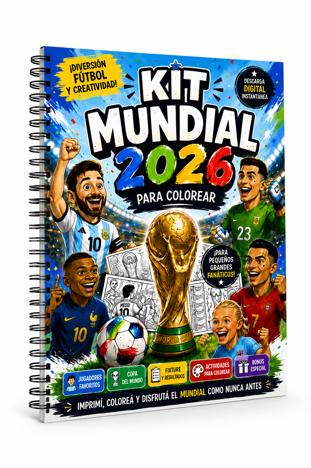 🏆 Kit Mundial 2026 para Niños | Coloreá, Jugá y Viví el Mundial